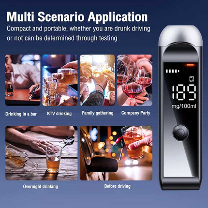 Digital Breath Breathalyzer Test Alcohol Tester Analyzer Detector Rechargeable