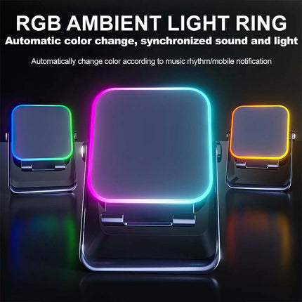 5-in-1 Wireless Induction Bluetooth Audio Speaker with Integrated Phone Stand