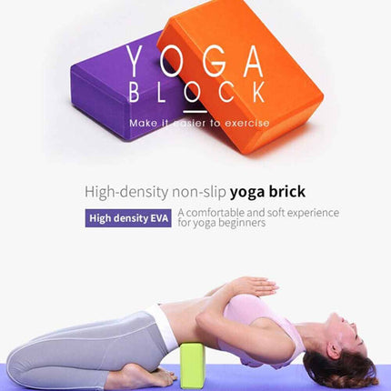 2PCS Yoga Blocks Brick Foaming Home Exercise Practice Fitness Gym Sports Random Color