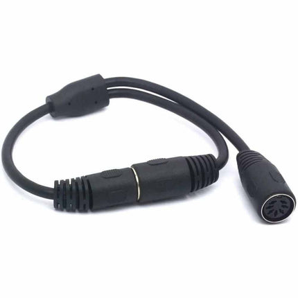 7 Pin DIN Male to Dual 7 Pin DIN Female Y Splitter Audio Cable, Stereo Split Cord 0.5M