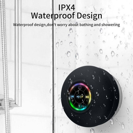 Waterproof Portable LED Wireless Bluetooth Speaker for Shower Bathroom Subwoofer