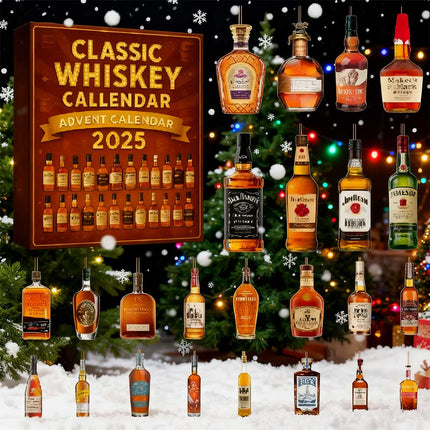 2025 Christmas 24-Day Advent Calendar - Wine & Beer Bottle Ornaments