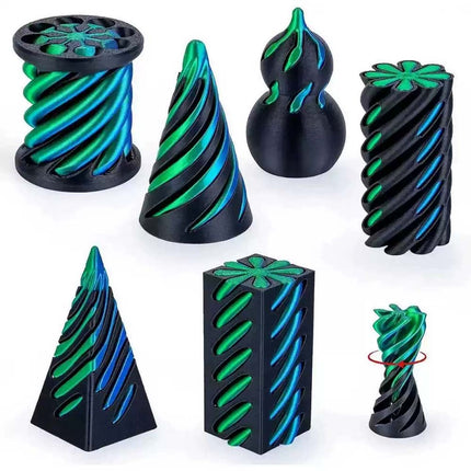 6 Pack 3D Printed Spiral Cone Fidget Toys, Impossible Pass-Through Stress Relief & Anxiety Toy