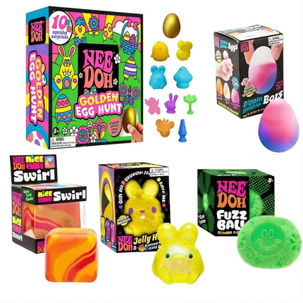 4Pcs Easter Golden Egg Squishy Toy Set 10 Surprise Collectible Squeeze Gifts