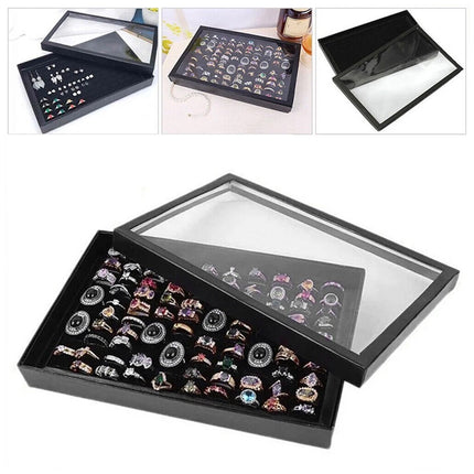 100-Slot Jewellery Earring Storage Box, Display Organiser Tray Holder, Rings Not Included