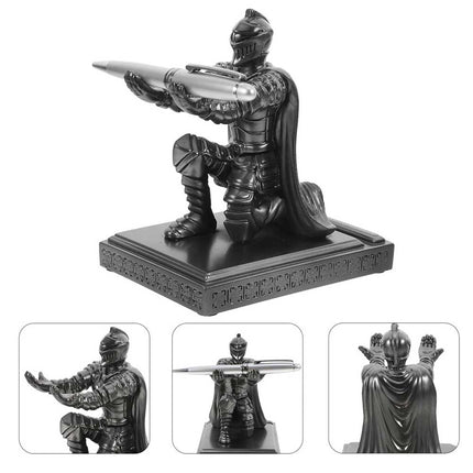 Office Warrior Resin Soldier Pen Holder: Medieval Knight Pencil Organizer & Desk Decor