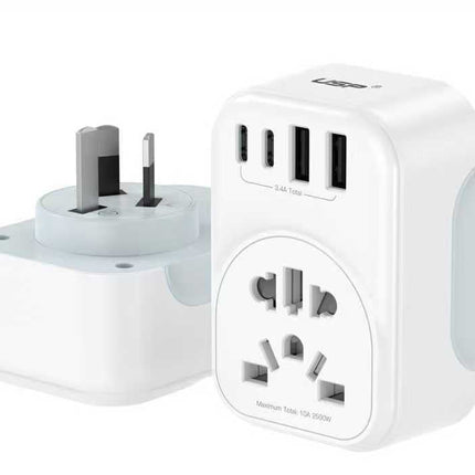 SAA Certified Australia Inbound Adapter: Compatible with US UK HK Japan EU Plugs
