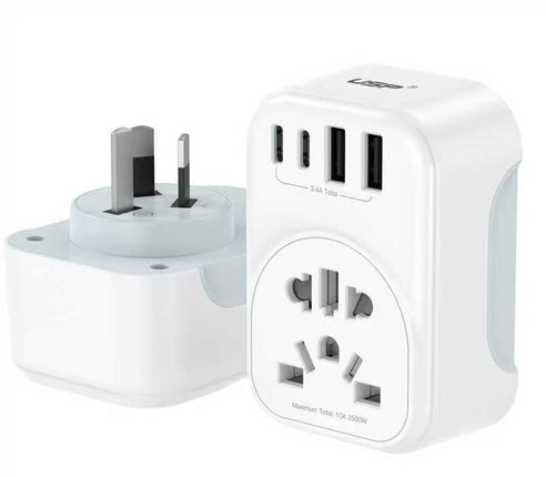 SAA Certified Australia Inbound Adapter: Compatible with US UK HK Japan EU Plugs