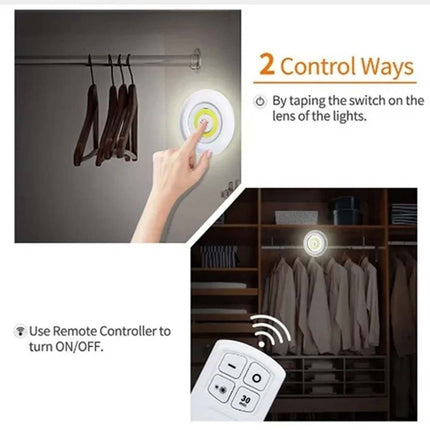 3 Pack Remote-Controlled LED Under Cabinet Lights: Dimmable, Timed, Battery Operated Push Lights