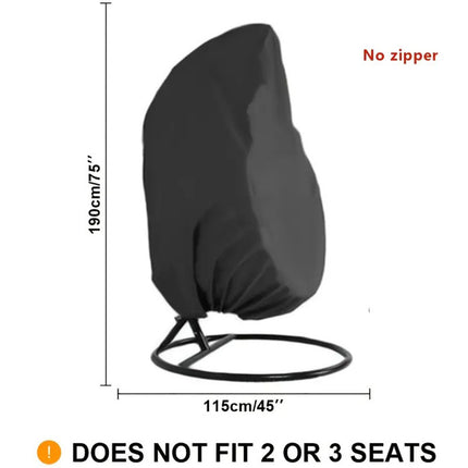 All-Weather Hanging Egg Chair Cover – 210D Waterproof Oxford, Dustproof & Rain Resistant