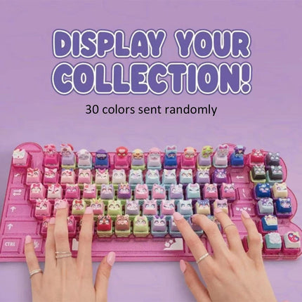 5 Pack LED Light Up Keycap Fidget Keychain, Clickable Sensory Stress Relief Toy