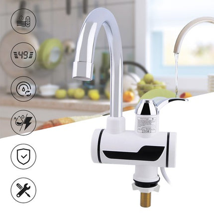 360° Rotating Electric Instant Hot Water Faucet Tap, LED Display Kitchen Water Heater