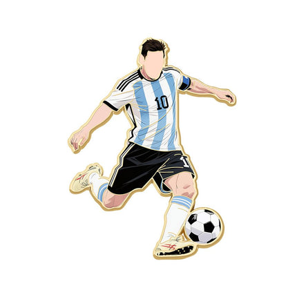 4PCS Football Star Pin Badges, Sports Enamel Lapel Pins, Fan Backpack & Clothing Accessory