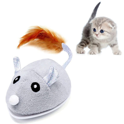 Smart Robotic Mouse Cat Toys Interactive Teaser Automatic Moving Rechargeable