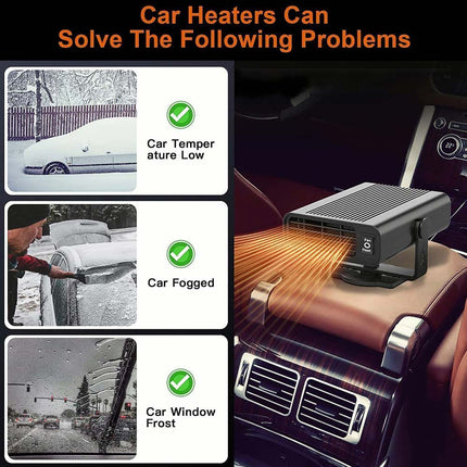 Electric Car Heater DC 12V Heating Fan Defogger Defroster Demister Portable