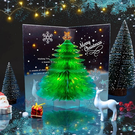 Exquisite 3D Tree Pop-Up Christmas Holiday Greeting Card