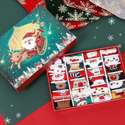 24 Days Countdown Christmas Socks Advent Calendar Present for Men Women