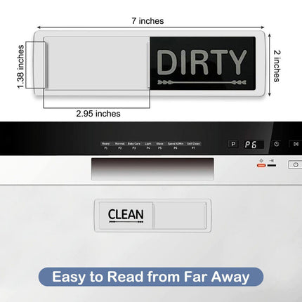 Clean Dirty Dishwasher Magnet Indicator Sign Non-Scratch Simple Sliding Kitchen