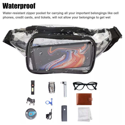 Clear Waterproof Adjustable Waist Fanny Pack for Men & Women