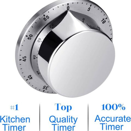 Magnetic Kitchen Timer, Chef Cooking Timer Clock with Loud Alarm Mechanical