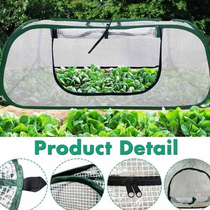 Foldable Pop Up Garden Mesh Tunnel Cover with Storage Bag, Pest Net for Raised Beds Vegetables