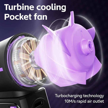 Handheld Turbo Cooling Fan USB Rechargeable 3600mAh Portable Fan Adjustable Airflow
