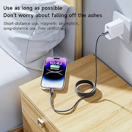 140W Magnetic USB-C to USB-C Cable 1M Fast Charging HyperLink Black Cord