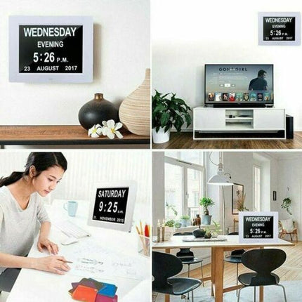 Digital Calendar 8 Inch Large Screen Display Time Date Clocks For Senior Elderly