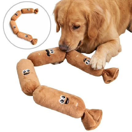 Cute Plush Sausage Squeaky Dog Toy, Bite Resistant Pet Chew Sound Toy