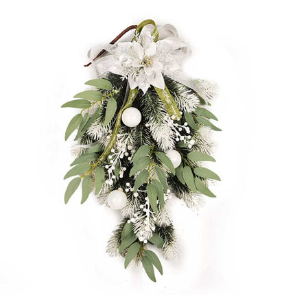 Christmas Door Wreath Xmas Home Room Wall Hanging Garland Flower Party Decor