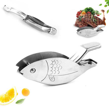 Fish-Shaped Stainless Steel Lemon Squeezer – Manual Juicer for Lemons & Limes