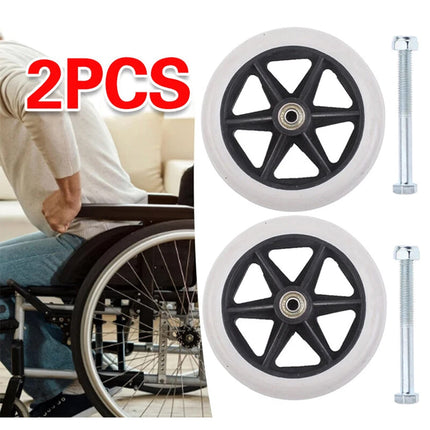 2Pcs 7 Inch Solid Caster Wheels Heavy Duty Replacement Front Wheels for Wheelchair