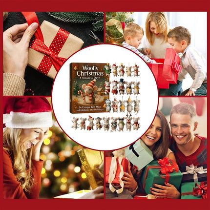 2025 Christmas Mouse Advent Calendar - 2D Acrylic Winter Holiday Decoration
