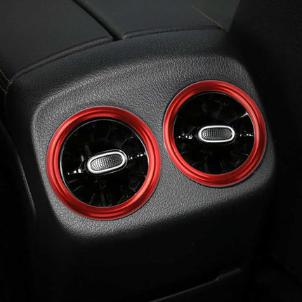 7-Piece Red Aluminum Car Air Vent Cover Universal Fit for Car Interior Decoration Durable Inner Vent Trim Kit