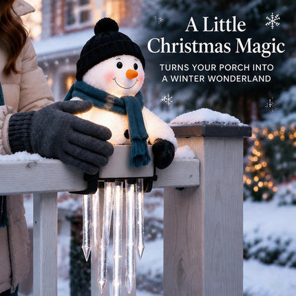 Solar Santa Fence Lights, 5 LED Icicle, IP65 Waterproof Outdoor Christmas Xmas Decor