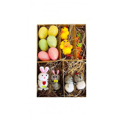 Easter Decorations Set Carrot Egg Bunny Chick Plastic Felt Party Supplies