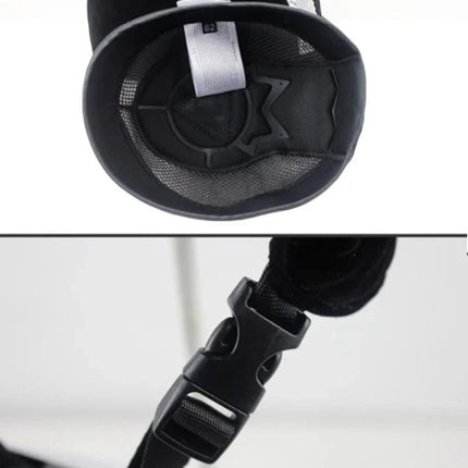 Adjustable Horse Riding Safety Helmet, Half Cover Rider Helmet, Black, 58cm
