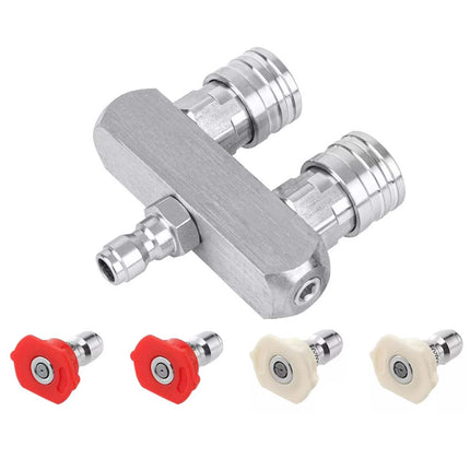 Dual Angle Pressure Washer Spray Nozzle 1/4" Quick Connect
