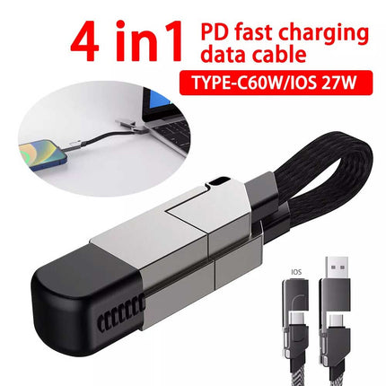 PD 60W Multi USB QC Fast Charging Cable 4in1 Type-C to Type C For iPhone Andriod