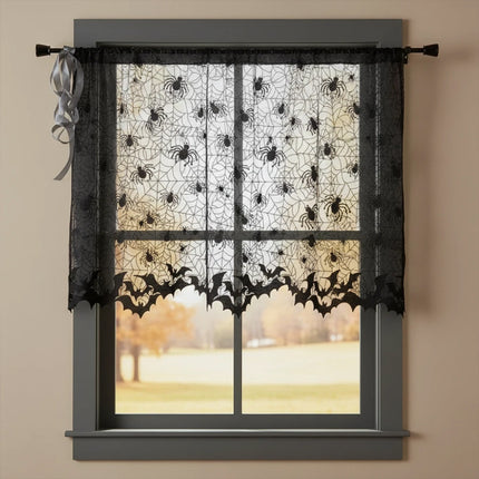 Halloween Lace Cobweb Lamp Shade Cover with Spider, Gothic Fireplace Party Decor, No Lamp Included