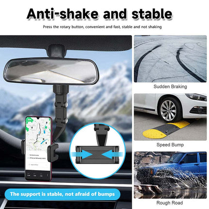 Universal Car Rearview Mirror 360°Phone Holder Mount Cradle forMobile PhonesGPS