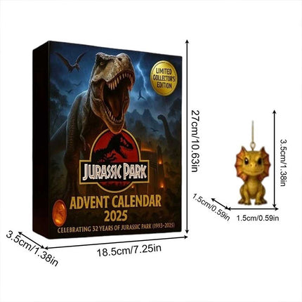 2D Flat Acrylic Jurassic Park Advent Calendar 2025 - 24 Days Christmas Dinosaur Calendar