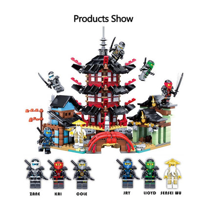 810PCS Ninjago Ninja Temple Set Building Blocks Brinquedos Infantis Presentes De Aniversário