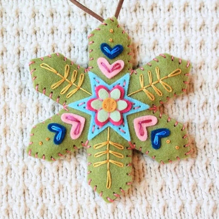 4PCS Random Color Finished DIY Christmas Snowflake Felt Ornaments - Ready-to-Use Craft Decor Kit for Holiday Tree Hanging, Home Party Decoration
