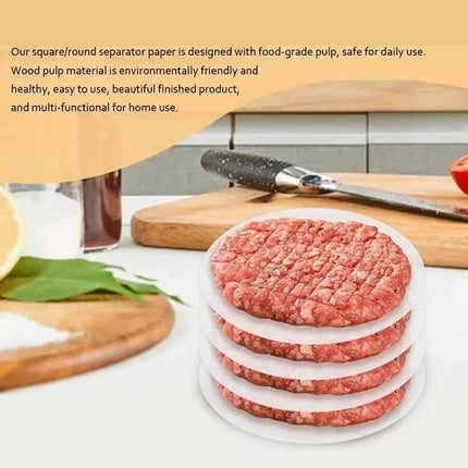 100 Pcs Non-Stick Wax Discs 12cm Round Hamburger Patty Wax Papers