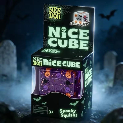 Halloween Cube Squishy Fidget Toy, Spooky Stress Relief Sensory Cube for Kids & Adults