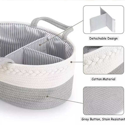 Nappy Caddy,Baby Diaper Caddy Organiser, Portable Nursery Storage Basket