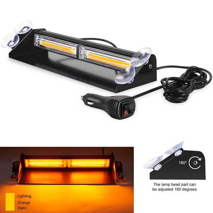 12V-24V Amber LED Warning Strobe Beacon Car Roof Flashing Recovery Light Bar
