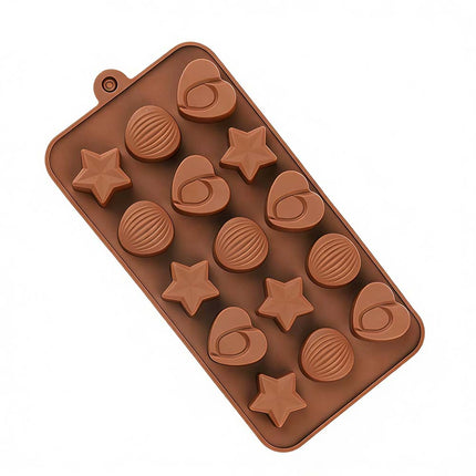 Chocolate Baking Silicone Cake Mould Ice Tray Candy Jelly Mold Nuts & Star Shaped