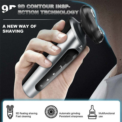 Mens Electric Shaver Cordless Razor Wet Dry Rechargeable Rotary USB Charging